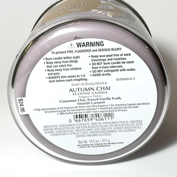 AUTUMN CHAI 3 Wick Candle - Picture 3 of 3